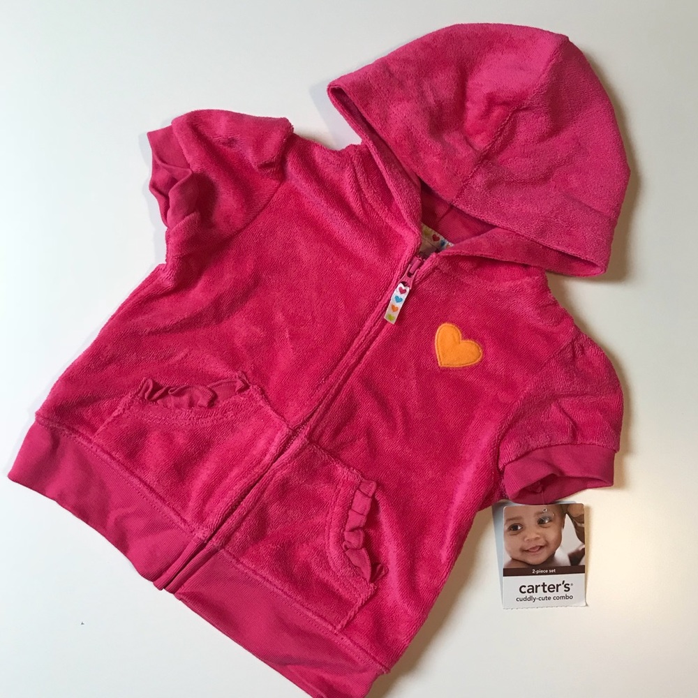 Carter’s Terry Cloth Short Sleeve Hoodie 6m Pink